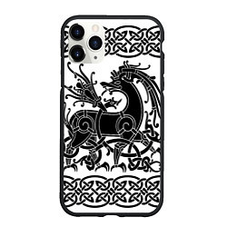 Чехол iPhone 11 Pro матовый Вендельский олень чёрный 3D, цвет: 3D-черный