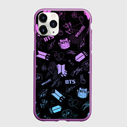 Чехол iPhone 11 Pro матовый BTS, цвет: 3D-фиолетовый