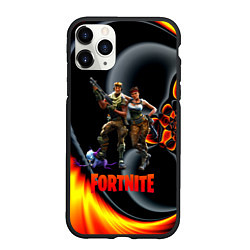 Чехол iPhone 11 Pro матовый FORTNITE S, цвет: 3D-черный