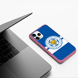 Чехол iPhone 11 Pro матовый LEICESTER CITY, цвет: 3D-малиновый — фото 2