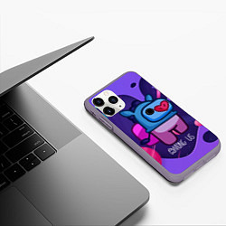 Чехол iPhone 11 Pro матовый Among Us x Fortnite, цвет: 3D-серый — фото 2