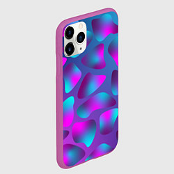Чехол iPhone 11 Pro матовый Неоновые капли, цвет: 3D-фиолетовый — фото 2