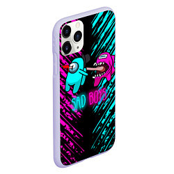 Чехол iPhone 11 Pro матовый Among us sad boys, цвет: 3D-светло-сиреневый — фото 2