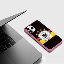 Чехол iPhone 11 Pro матовый СБОРНАЯ ГЕРМАНИИ, цвет: 3D-малиновый — фото 2