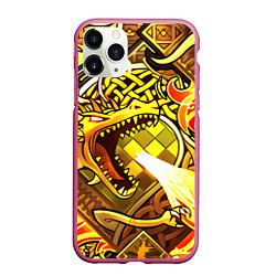 Чехол iPhone 11 Pro матовый CS GO DRAGON LORE, цвет: 3D-малиновый