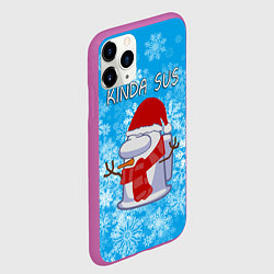 Чехол iPhone 11 Pro матовый AMONG US СНЕГОВИК, цвет: 3D-фиолетовый — фото 2