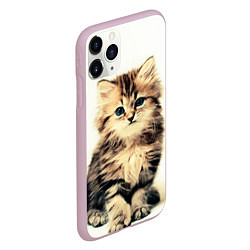 Чехол iPhone 11 Pro матовый Котёнок, цвет: 3D-розовый — фото 2
