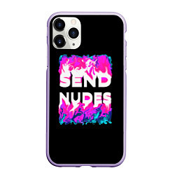 Чехол iPhone 11 Pro матовый Send Nudes, цвет: 3D-светло-сиреневый