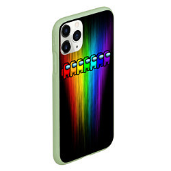 Чехол iPhone 11 Pro матовый AMONG US - РАДУГА, цвет: 3D-салатовый — фото 2