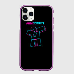 Чехол iPhone 11 Pro матовый Minecraft, цвет: 3D-фиолетовый