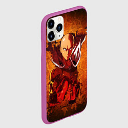 Чехол iPhone 11 Pro матовый Ванпанчмен, цвет: 3D-фиолетовый — фото 2