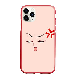 Чехол iPhone 11 Pro матовый Pleasure anime face, цвет: 3D-красный