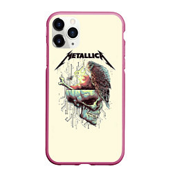 Чехол iPhone 11 Pro матовый Metallica, цвет: 3D-малиновый