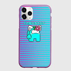 Чехол iPhone 11 Pro матовый Among Us, цвет: 3D-фиолетовый