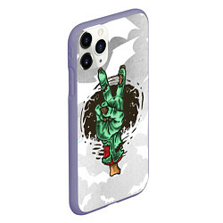 Чехол iPhone 11 Pro матовый Zombie peace hand, цвет: 3D-серый — фото 2