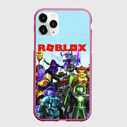 Чехол iPhone 11 Pro матовый ROBLOX, цвет: 3D-малиновый