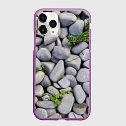 Чехол iPhone 11 Pro матовый Камни, цвет: 3D-фиолетовый