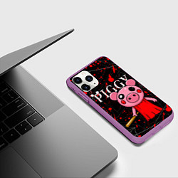 Чехол iPhone 11 Pro матовый ROBLOX PIGGY, цвет: 3D-фиолетовый — фото 2