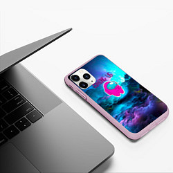 Чехол iPhone 11 Pro матовый Among Us, цвет: 3D-розовый — фото 2