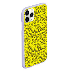 Чехол iPhone 11 Pro матовый Смайлики, цвет: 3D-светло-сиреневый — фото 2