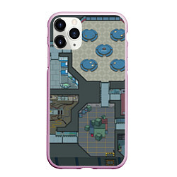 Чехол iPhone 11 Pro матовый AMONG US - КАРТА, цвет: 3D-розовый