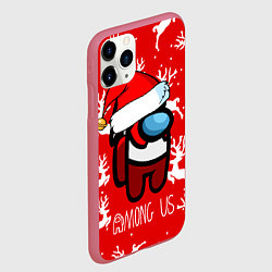 Чехол iPhone 11 Pro матовый Новый Год Среди Нас!, цвет: 3D-малиновый — фото 2