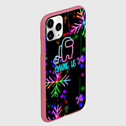 Чехол iPhone 11 Pro матовый Among Us New Year, цвет: 3D-малиновый — фото 2