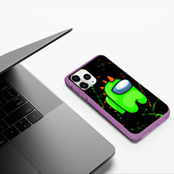 Чехол iPhone 11 Pro матовый AMONG US - FORTNITE REX, цвет: 3D-фиолетовый — фото 2