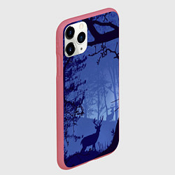 Чехол iPhone 11 Pro матовый ЛЕС, цвет: 3D-малиновый — фото 2