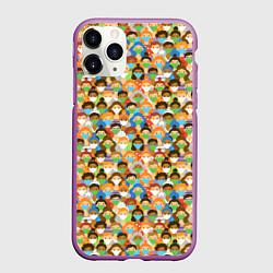 Чехол iPhone 11 Pro матовый Масочный Режим, цвет: 3D-фиолетовый
