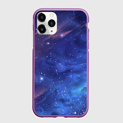 Чехол iPhone 11 Pro матовый Звёздное небо, цвет: 3D-фиолетовый