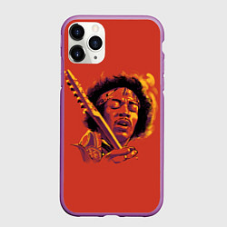 Чехол iPhone 11 Pro матовый Джимми Хендрикс, цвет: 3D-фиолетовый