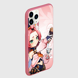Чехол iPhone 11 Pro матовый GENSHIN IMPACT, ДИОНА, цвет: 3D-малиновый — фото 2