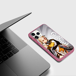 Чехол iPhone 11 Pro матовый GENSHIN IMPACT, НИН ГУАН, цвет: 3D-малиновый — фото 2