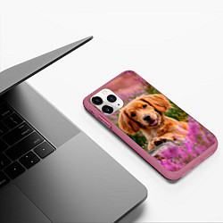 Чехол iPhone 11 Pro матовый Dog, цвет: 3D-малиновый — фото 2