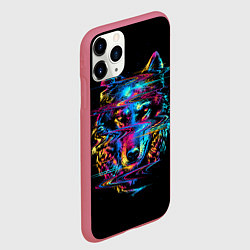 Чехол iPhone 11 Pro матовый Волк, цвет: 3D-малиновый — фото 2