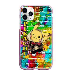 Чехол iPhone 11 Pro матовый Pikachu, цвет: 3D-розовый