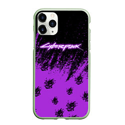 Чехол iPhone 11 Pro матовый Cyberpunk neon, цвет: 3D-салатовый