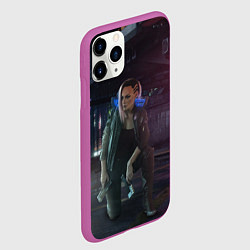 Чехол iPhone 11 Pro матовый Cyberpunk 2077, цвет: 3D-фиолетовый — фото 2