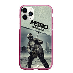 Чехол iPhone 11 Pro матовый Metro Exodus, цвет: 3D-малиновый