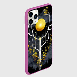 Чехол iPhone 11 Pro матовый Графит и золото: дерево жизни, цвет: 3D-фиолетовый — фото 2