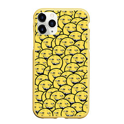 Чехол iPhone 11 Pro матовый Йоба-смайлики, цвет: 3D-желтый