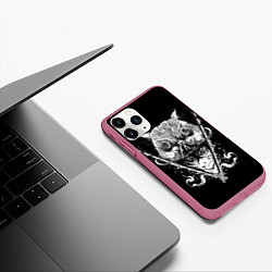 Чехол iPhone 11 Pro матовый Клинок рассекающий демонов Ино, цвет: 3D-малиновый — фото 2