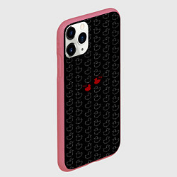 Чехол iPhone 11 Pro матовый Уточки паттерн текстура 18, цвет: 3D-малиновый — фото 2
