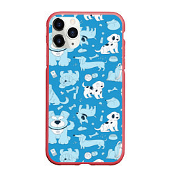 Чехол iPhone 11 Pro матовый Собачки, цвет: 3D-красный