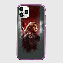 Чехол iPhone 11 Pro матовый The Wticher 3D, цвет: 3D-фиолетовый