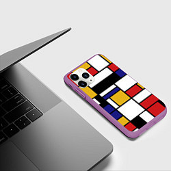 Чехол iPhone 11 Pro матовый Color blocking, цвет: 3D-фиолетовый — фото 2