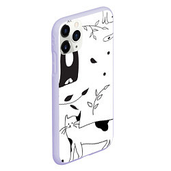 Чехол iPhone 11 Pro матовый Кис-Кис, цвет: 3D-светло-сиреневый — фото 2