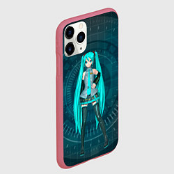 Чехол iPhone 11 Pro матовый Мику Хацуне, цвет: 3D-малиновый — фото 2