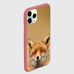 Чехол iPhone 11 Pro матовый Милая лисичка, цвет: 3D-малиновый — фото 2